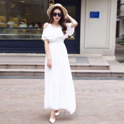 Đầm maxi trắng đẹp sự tinh khôi đến từng đường nét