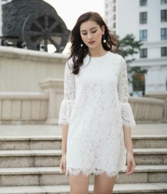 Những thiết kế đầm ren trắng đình đám nhất dành riêng cho dân văn phòng